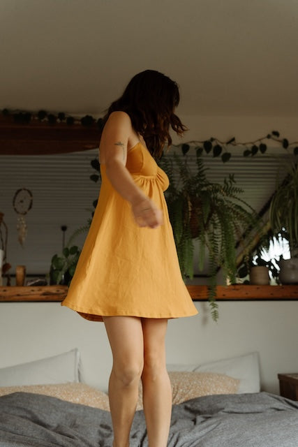 SHORT Cotton MUSTARD Nightie