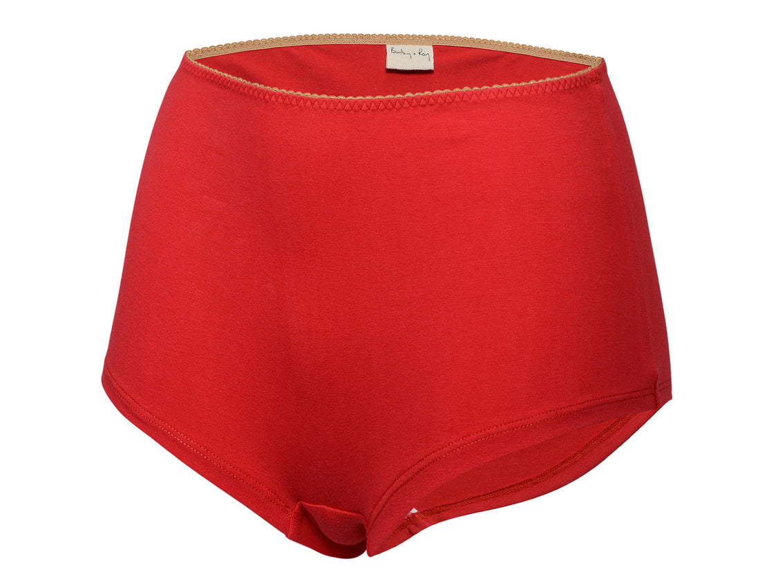 Cotton CHERRY RED Boyleg Bottoms