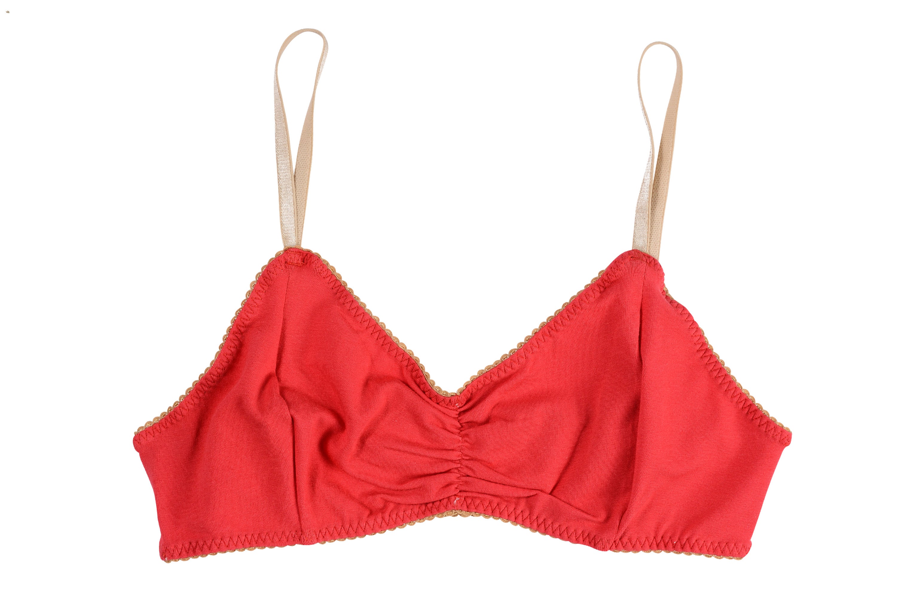 Cotton CHERRY RED Bralette