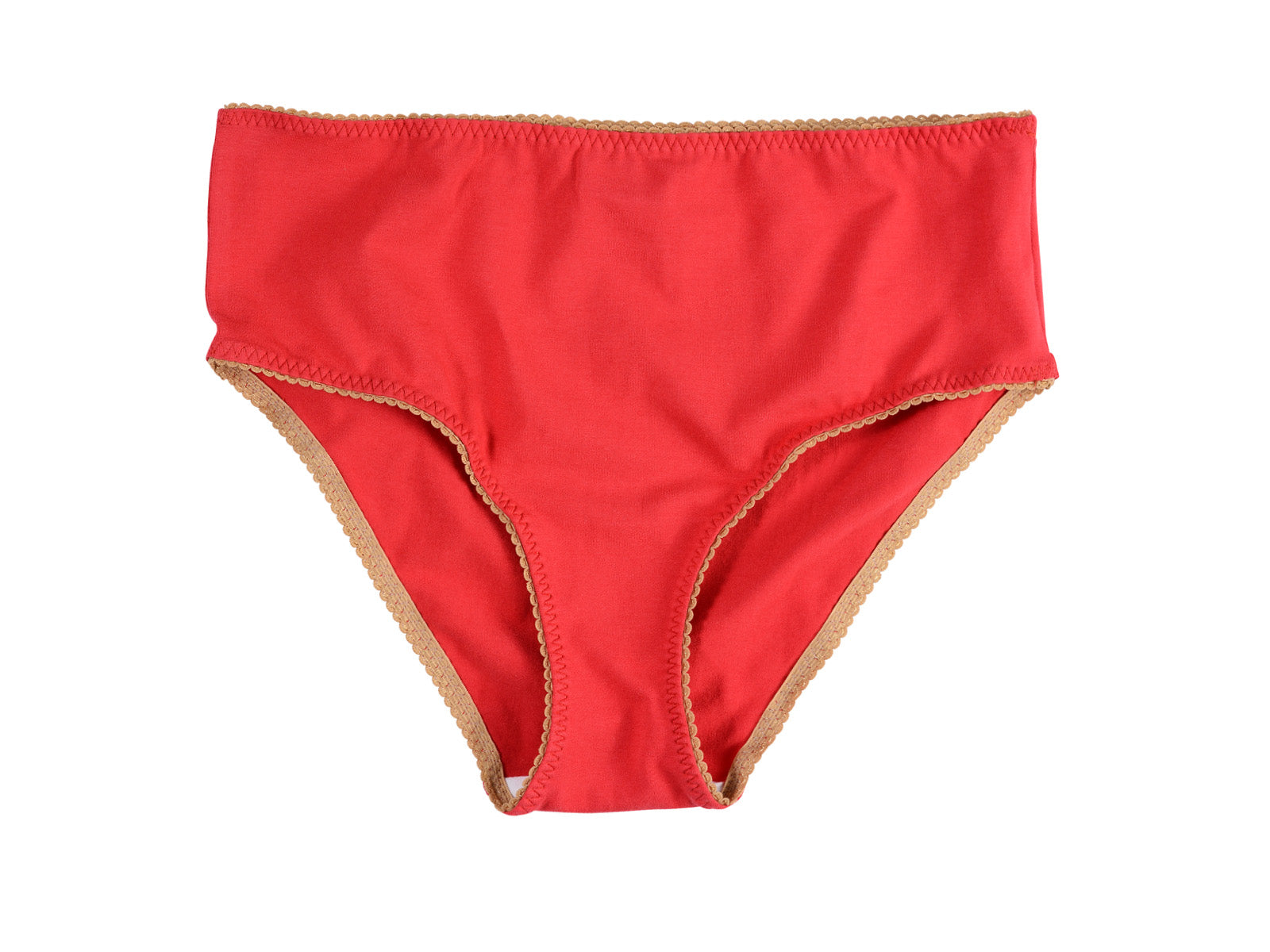 Cotton CHERRY RED High Waisted Bottoms