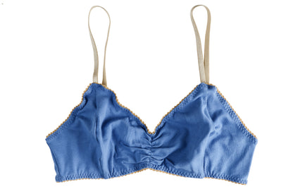 POCKETED Cotton STEEL BLUE Bralette