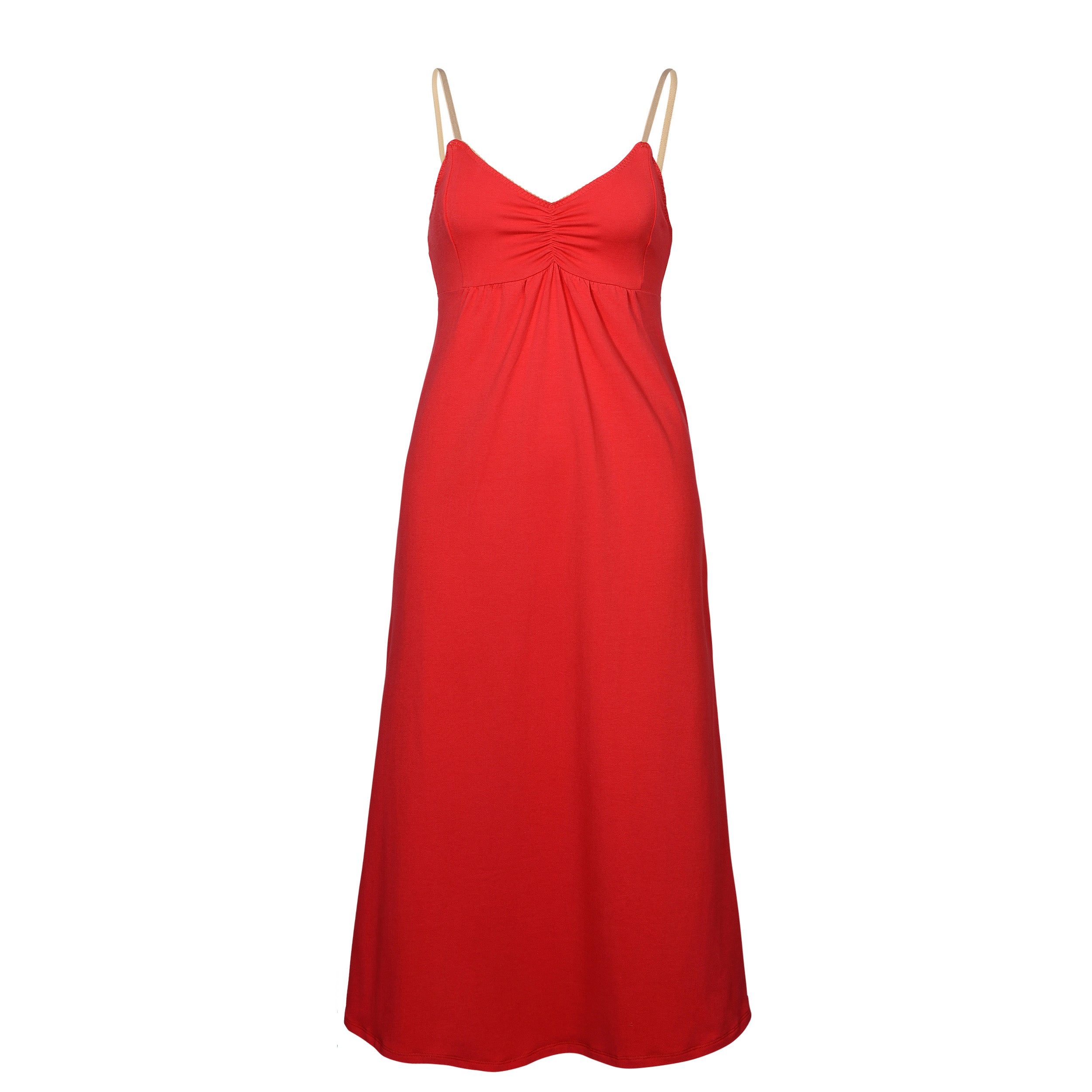 MIDI Cotton CHERRY RED Nightie